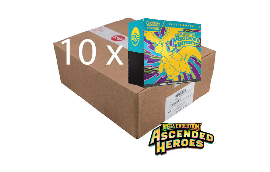 Pokemon TCG: ETB Ascended Heroes Sealed Display of 10 Boxes